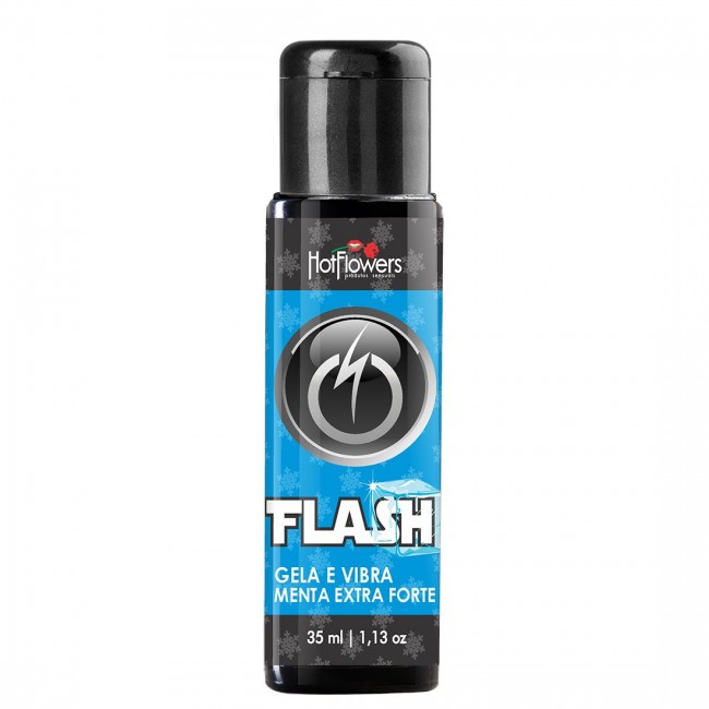 Стимулирующий гель Flash Menta Extra Forte с ароматом мяты и эффектом вибрации - 35 мл.