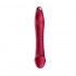 Красный вибромассажер-ротатор с рельефной поверхностью - 20 см.