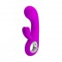 Фиолетовый вибратор Valentine с клиторальным отростком - 15,4 см.