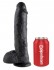 Реалистичный чёрный фаллоимитатор-гигант 10" Cock with Balls - 25,4 см.