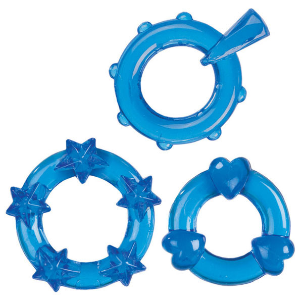 Набор из 3 синих эрекционных колечек Magic C-Rings