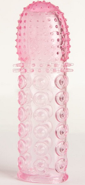 Гелевая розовая насадка с рельефом - 13,5 см.