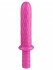 Розовый анальный реалистичный стимулятор с ромбиками - 31 см.