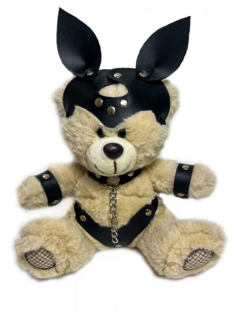 Оригинальный плюшевый мишка в БДСМ костюме с ушками