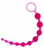 Розовая анальная цепочка из 10 шариков - 25 см.