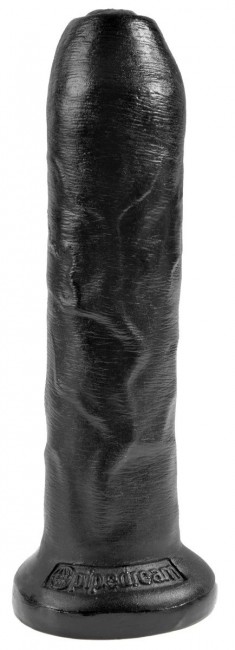 Черный необрезанный фаллоимитатор на присоске 7" Uncut Cock - 19,1 см.
