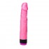 Вибромассажер рельефный розового цвета - 22,5 см.