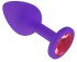 Фиолетовая силиконовая пробка с малиновым кристаллом - 7,3 см. 