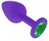 Фиолетовая силиконовая пробка с зеленым кристаллом - 7,3 см. 