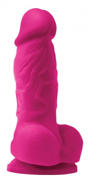 Розовый фаллоимитатор на присоске Pleasures 4" - 14,2 см.